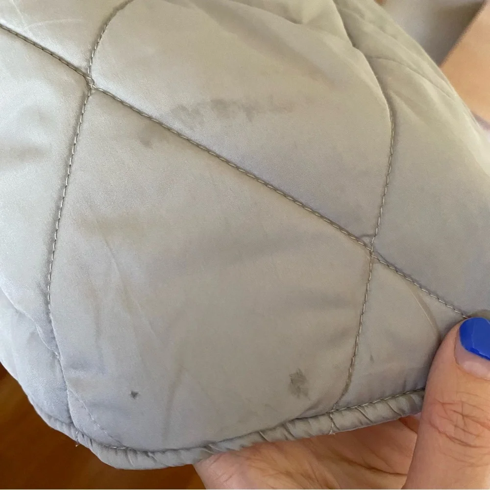 Zara long quilted puffer coat with hood stone grey - Picture 9 of 16
